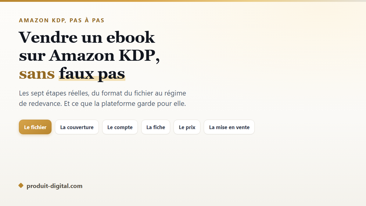 Vendre un ebook sur Amazon KDP : le guide pas à pas