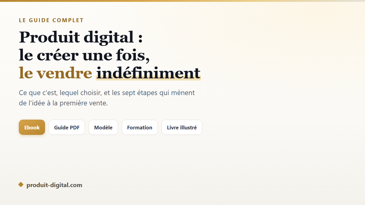 Produit digital : le guide complet pour créer et vendre le vôtre