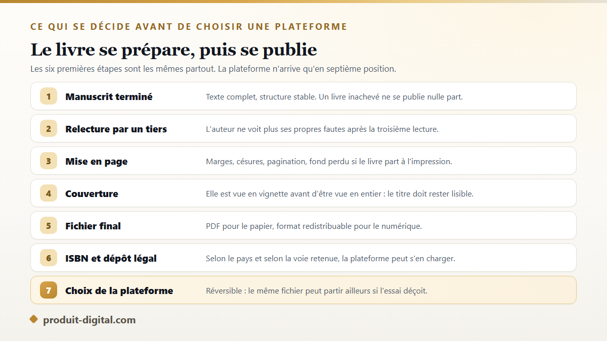 Les sept étapes de publication d'un livre, de la relecture du manuscrit au choix de la plateforme de publication