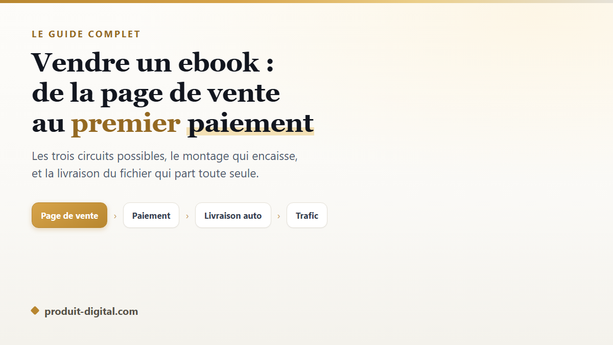 Vendre un ebook : le guide complet, de la page de vente au premier paiement