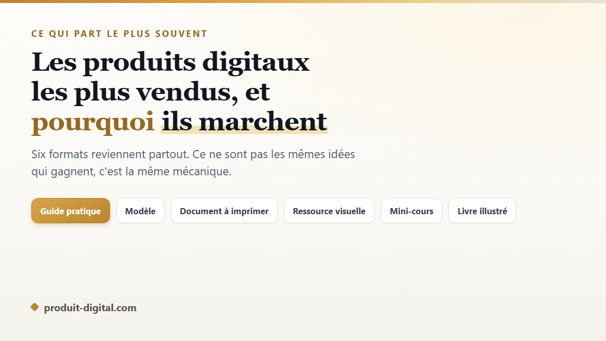 Les produits digitaux les plus vendus (et pourquoi ils marchent)