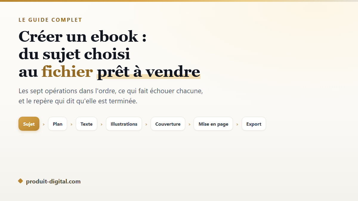Créer un ebook : le guide complet, du sujet au fichier prêt à vendre