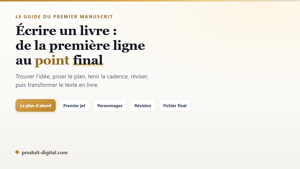 Écrire un livre : le guide complet du premier manuscrit